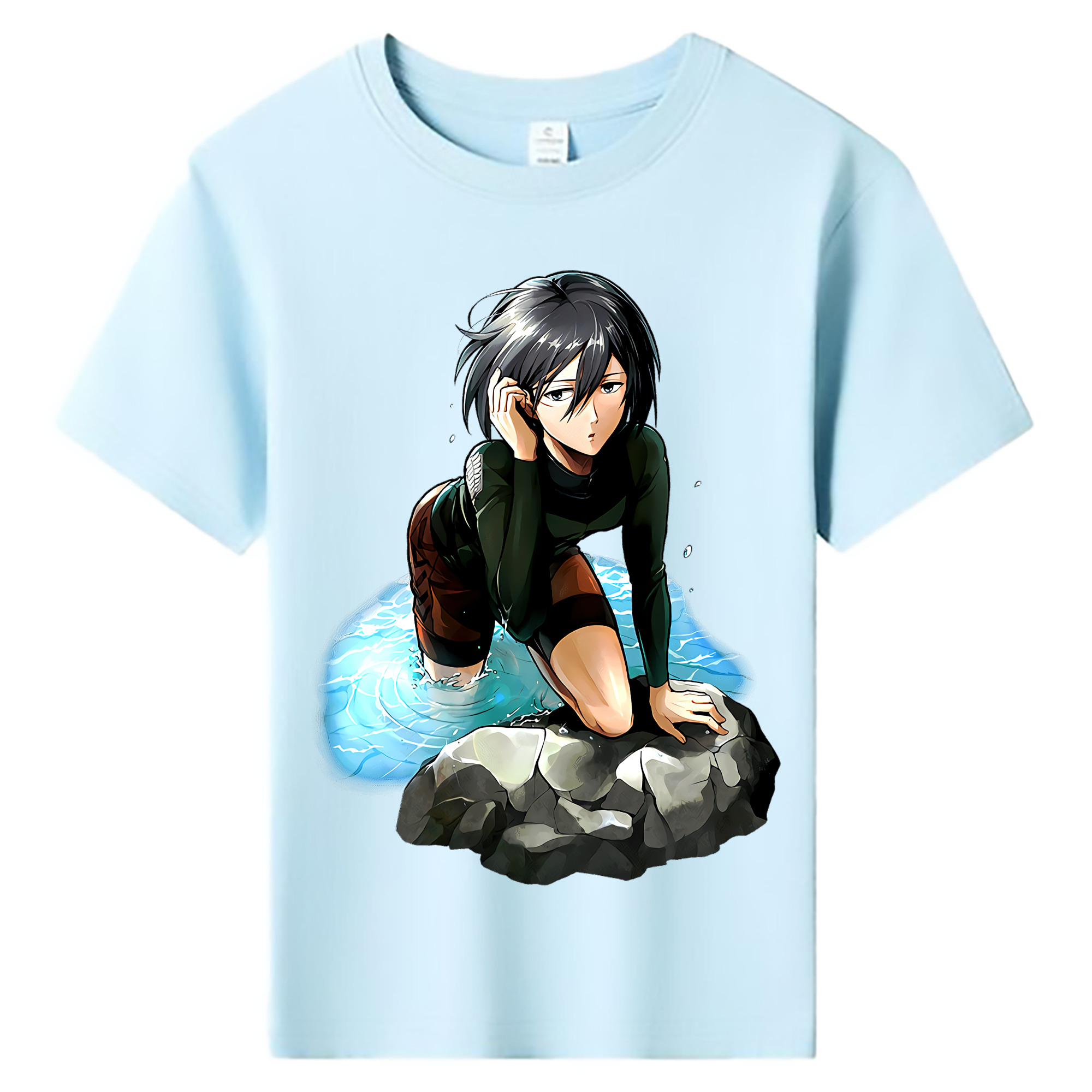 （画像用） 進撃の巨人 ミカサ·アッカーマン Attack on Titan Mikasa Ackerman 綿100％キッズTシャツ（フロントプリント）